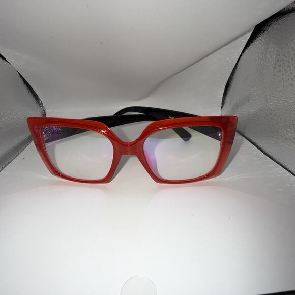 Unbranded Oversized Eyeglass‎ Frames 53-19-143 Red Clear Large Retro Frames Only - Picture 11 of 13